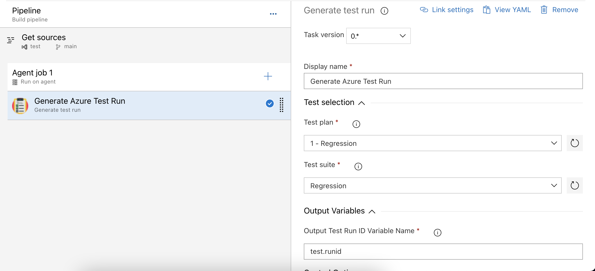 Generate Azure Test Run